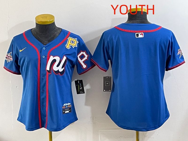 Youth 2025 Pittsburgh Pirates Blank Blue All star Nike MLB Jersey style 02